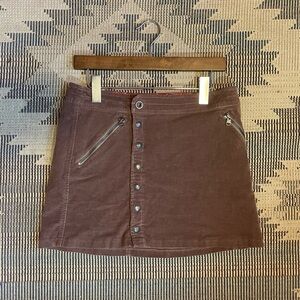 Kuhl Streamline Brown Corduroy‎ Button Fly Gorpcore Skirt